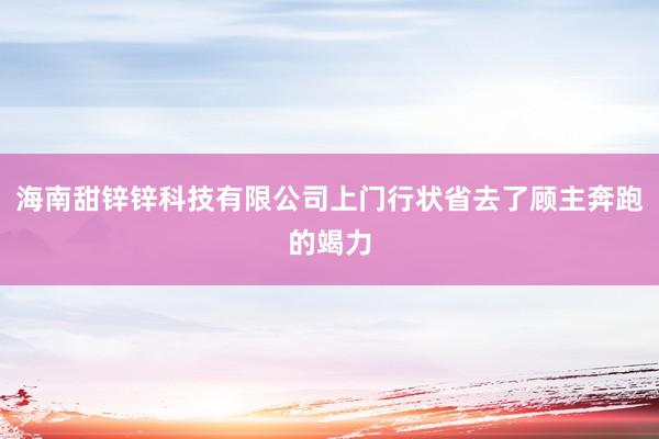 海南甜锌锌科技有限公司上门行状省去了顾主奔跑的竭力